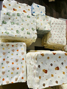 High Quality Infant Textile Supply Muslin Cotton Baby Burp <b>Cloth</b> Square 20x20cm Printed Ultra Soft and Absorbent - Product Image 3