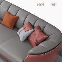 Ensemble de salon sectionnel de style luxueux - Canapé trois places en similicuir PU avec rembourrage en éponge pour recevoir des invités et des réunions d'affaires