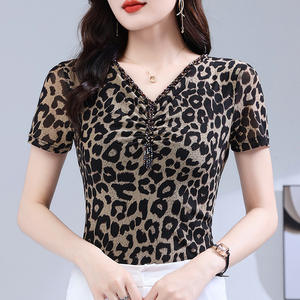 GA T-<span class=keywords><strong>shirt</strong></span> col en V avec perles à ongles, robe en <span class=keywords><strong>gaze</strong></span> <span class=keywords><strong>de</strong></span> style occidental, tenue d'été pour femmes, nouvelle robe en <span class=keywords><strong>gaze</strong></span> à manches courtes, petite chemise AA1209 - Product Image 5