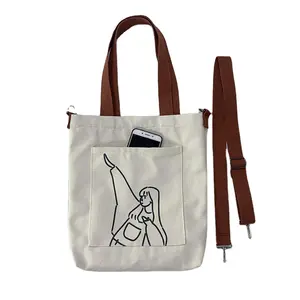 Yeni tasarım toptan pamuk alışveriş tuval tote çanta tarzı boyutu özelleştirilmiş katlanabilir tuval kullanımlık alışveriş çantası