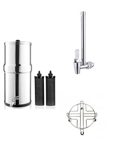 Bouteille de purification d'eau portable manuelle en acier inoxydable 304 avec charbon actif, filtration par gravité 0,2 micron, élimination de 99,99 % des bactéries pour l'extérieur - Product Image 6