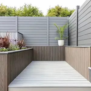 Materiale ambientale di alta qualità trattato termicamente impermeabile wpc recinzione moderna in legno composito di plastica per esterni