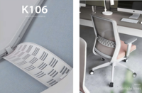 Chaise de bureau réglable en hauteur KOHO, chaise pivotante en maille avec base en nylon et 3 vérins à gaz, idéale pour les projets de conception de lieux de travail