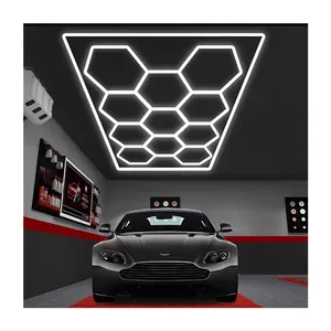 11 izgaralar altıgen detaylandırma araba güzellik istasyonu Led ışıkları ev altıgen modüler tavan garaj ışığı