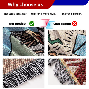 Tapiz Decorativo Moderno con Diseño de Anime y Dibujos Animados, Manta Jacquard Tejida con Hilo Grueso, Personalizable para Sofá y Camping - Product Image 5