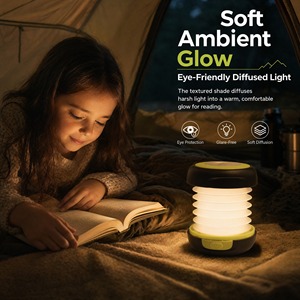Lanterne de camping LED AA conforme à la directive européenne sur les batteries 2027, lampe torche pliable, résistance à l'eau IP44, certifiée CE, bouton poussoir - Product Image 5