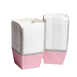 包装箱50個 Suppliers-カスタムカップケーキ紙梱包箱50個の紙箱ロゴ印刷された白い段ボールラミネートカップケーキボックス