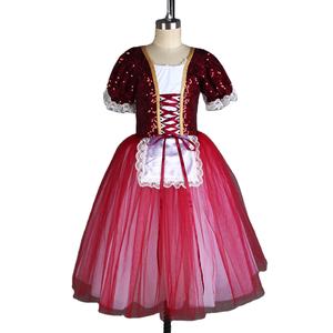 Vente chaude costume de danse de ballet manches bouffantes robe en dentelle à paillettes <span class=keywords><strong>jupe</strong></span> <span class=keywords><strong>tutu</strong></span> romantique 19846 - Product Image 1