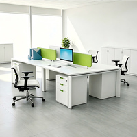 Scrivanie Modulari a L per 2, 4, 6 Persone, Postazioni di Lavoro in Legno per Ufficio, Cubicoli e Mobili per Ufficio
