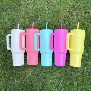 H3.0 Blank Sublimation Bright Matte <b>40oz</b> <b>Tumbler</b> Gym Sport Water Bottle Car Travel Coffee Mug <b>with</b> Straw - Product Image 1