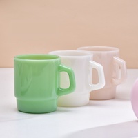Boissons Tasse à thé en jade Tasse à café en borosilicate Tasse en verre avec poignée