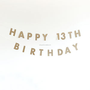 Bannière audacieuse pré-enfilée joyeux 13e anniversaire pas de bricolage paillettes d'or 13e bannière de fête d'anniversaire pour les décorations de fête des garçons et des filles - Product Image 2