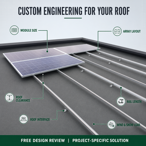 Sistema de Montaje Solar para Techos Planos de Aluminio con Certificación CE, Fabricante Personalizado, para Proyectos Comerciales de Paneles Solares en Techos - Product Image 5