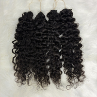 Cheveux humains légers 100% naturels pour tressage, pré-bouclés, bouclés profonds, vierges, super double drawn, double trame machine, effet plume