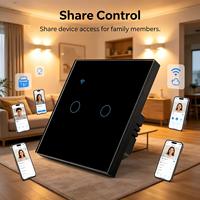 Interrupteur tactile intelligent Zigbee 10A pour éclairage, en verre trempé, unipolaire, contrôle à distance par application, commande vocale, 240V 400W/Gang