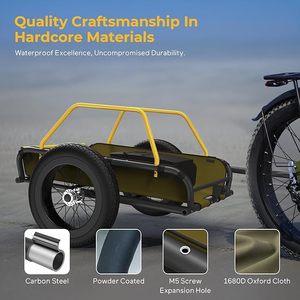 <span class=keywords><strong>Remorque</strong></span> de vélo robuste 3-en-1, pliable, avec roulettes amovibles, double amortisseurs, roues à dégagement rapide de 16 pouces - Product Image 4