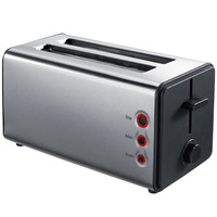Grille-pain électrique Tenfly en acier inoxydable 4 tranches avec fonction pop-up automatique, plateau à miettes amovible et option de logo personnalisé pour la maison