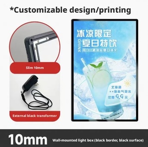 Top Insert Lit LED <b>Advertising</b> <b>Light</b> <b>Box</b> Tempered Glass Aluminum Frame Wall Hanging Poster Display ZL-BGS Dvertising <b>Light</b> <b>Box</b> L - Product Image 2