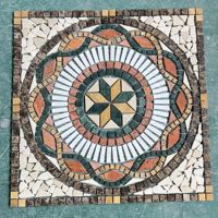 Mosaïque carrée en marbre naturel, motif géométrique étoilé, panneau de mosaïque en pierre concassée pour la décoration des sols et des murs