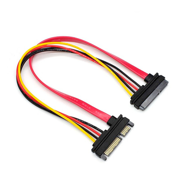 YXY Factory Prices SATA 22pin Power Cable 22pin Male to Female Extension Cable SATA Data Power Combo Extension Cable Connector
