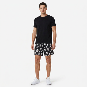 Shorts de sport pour homme à taille haute élastique, en tissu tissé avec imprimé graphique, à séchage rapide, pour la gym et l'entraînement - Product Image 4