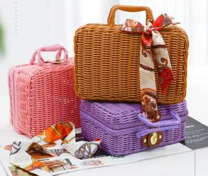 <span class=keywords><strong>Panier</strong></span> de pique-nique isotherme pliable en plastique et rotin avec doublure et couvercle, pour achats en gros - Product Image 6