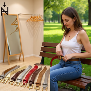 Cintura in Pelle PU da 3 cm con Fibbia a Lettera per Donna, Cinture Casual alla Moda, Fibbia in Lega Resistente, Modellatura Monopezzo - Product Image 1