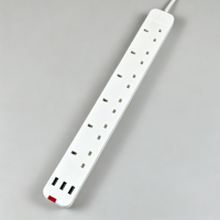 Multiprise parasurtenseur électrique standard britannique 4-6 prises, 10A 250V, avec ports USB, alimentation directe usine