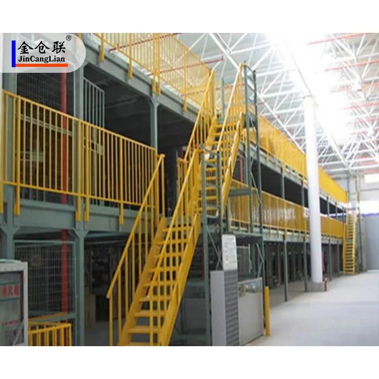 Customized mezzanine platform 1000-3000kg per Sqm with elevator mezzanine office Mezzanine system 2-3 floors with stairs