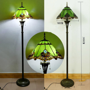 Unicorn Floor Lights Living Room Study Room Floor <strong>Lamps</strong> Bedroom Country <strong>Stained</strong> <strong>Glass</strong> Leaf <strong>Lamp</strong> <strong>Shade</strong> - Product Image 2