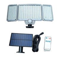 385 lampes solaires LED d'extérieur, 3 têtes, détecteur de mouvement solaire, étanches, lampes de sécurité à énergie solaire