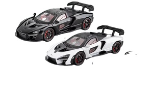Modèle de voiture de sport <span class=keywords><strong>McLaren</strong></span> <span class=keywords><strong>Senna</strong></span> à l'échelle 1:24 avec simulation de son et de lumière, cadeau pour enfants, voiture miniature à rétrofriction en métal moulé sous pression - Product Image 1
