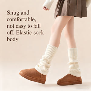 ウールニット居心地の良いサーマル冬厚手の厚手の柔らかい暖かいファッションふくらはぎの高いロングルーズソックカバー女性卸売 - Product Image 6