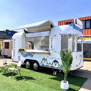 Remolque de Comida Pequeño, Mini Food Truck, Cocina Completamente Equipada, Remolque Móvil de Acero Inoxidable para Hot Dogs, Snacks y Helados - Product Image 1