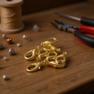 Chiusure a moschettone Ilan 23 mm color oro, accessori per gioielli, 6 pezzi - Product Image 2