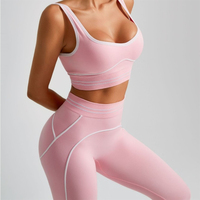2026 Pabrik OEM ODM Logo Kustom Pakaian Olahraga Kasual Modis yang Dapat Disesuaikan, Bra Tanpa Jahitan, dan Set Yoga Legging Ketat Serbaguna