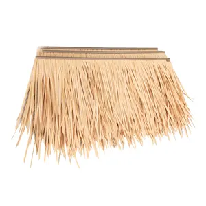 PVC PE fireproof artificial synthetic palm thatch plastic imitations thatch tiles Simulated Straw roof thatch