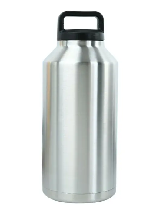 Botol Air Anti Bocor Puncak 64 Ons, Termos Besar Stainless Steel Setengah Galon Mulut Lebar Isolasi Vakum Dinding Ganda