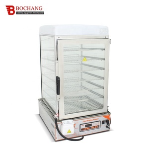 Machine à vapeur de riz électrique <span class=keywords><strong>6</strong></span> couches professionnelle de dessus de table chauffant l'armoire d'exposition de restauration rapide - Product Image 2