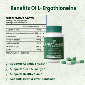Haccp OEM L-Ergothioneine, 6X Ergothioneine Longevity Immune Support, Heart Health & Brain <b>Supplement</b> - Product Image 2