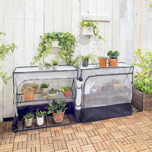 <span class=keywords><strong>Casa</strong></span> de vinilo de acero negro portátil de 3 niveles con protección contra el frío para plantas, plántulas, <span class=keywords><strong>jardín</strong></span> - Product Image 6