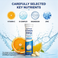 Hoogwaardige B-complex bruistabletten met vitamine C, magnesium en zink voor energie