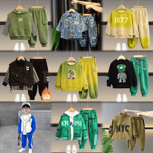 Conjunto de dos piezas Autumgirl para niños, suéter de cuello redondo de dibujos animados de oso con mangas largas y pantalones de algodón 100% informales inteligentes - Product Image 4