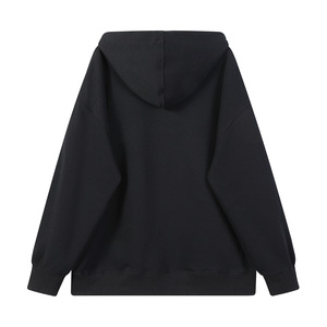 Sudadera con Capucha de Forro Polar Silver Fox, Unisex, Gruesa, Antipilling, para Ocio, Talla M, con Etiqueta Personalizada, Negra Sólida, Oversize - Product Image 3