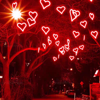Lumières LED dynamiques en forme de cœur à fixer sur un arbre, décoratives, lumineuses, style rue, étanches IP65, blanc chaud