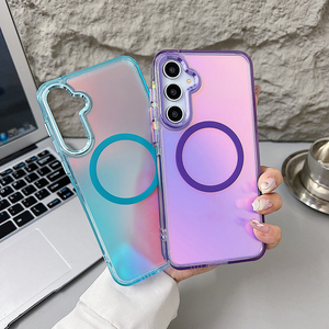 <span class=keywords><strong>Coque</strong></span> <span class=keywords><strong>de</strong></span> <span class=keywords><strong>téléphone</strong></span> couleur dégradée mate effet laser pour Galaxy A57 A17 A27 A56 A55 <span class=keywords><strong>A54</strong></span>, étui magnétique coloré pour Samsung S26 Ultra S25 - Product Image 1