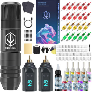 Kit de stylo à tatouer sans fil professionnel par POSEIDON - Pistolet à tatouer portable en acier inoxydable pour les sourcils - Product Image 5