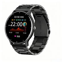 Jam Tangan Pintar Unisex Layar IPS Tahan Air IP67 Tali Baja Anti Karat Pemantau Detak Jantung Pemantau Tidur Pelacak Kebugaran Notifikasi Push