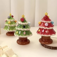 Support et ensemble de fourchettes à fruits en céramique, motif dessin animé sapin de Noël, style frais et mignon, style Dopamine, pour la maison