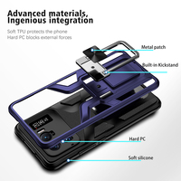 Coque Antichoc Robuste Tschick avec Anneau Magnétique et Béquille, Armure en PC Rigide et Silicone Souple pour Xiaomi Mi 11 Ultra